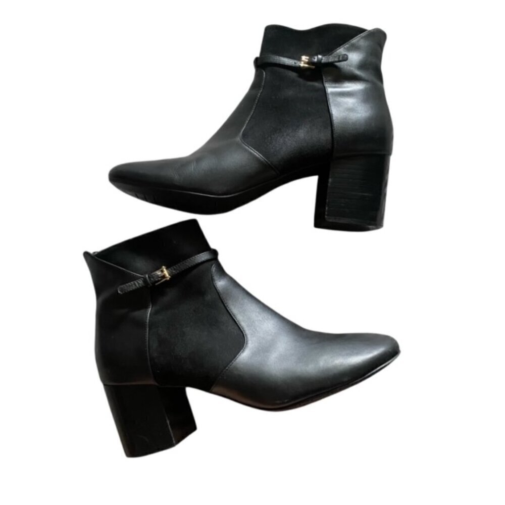 Cole Haan Paulina Black Leather Boots 10